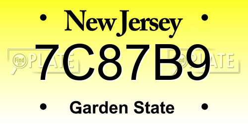 7C87B9 New Jersey License Plate