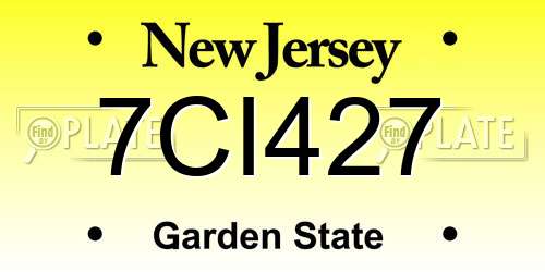 7CI427 New Jersey License Plate