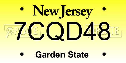 7CQD48 New Jersey License Plate