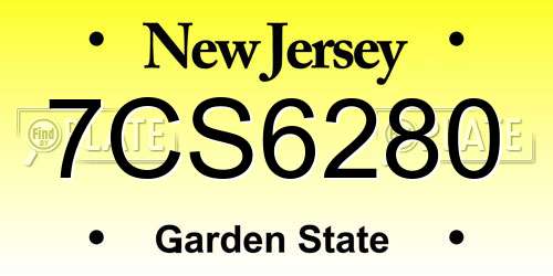 7CS6280 New Jersey License Plate