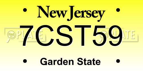 7CST59 New Jersey License Plate