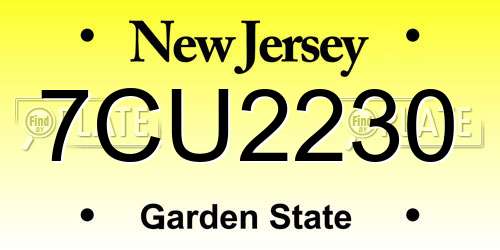 7CU2230 New Jersey License Plate