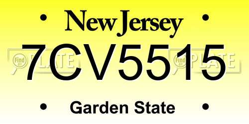 7CV5515 New Jersey License Plate