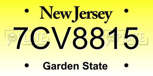 7CV8815 New Jersey License Plate