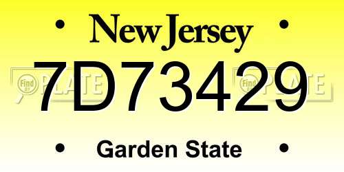 7D73429 New Jersey License Plate
