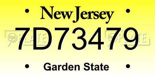 7D73479 New Jersey License Plate