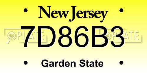 7D86B3 New Jersey License Plate