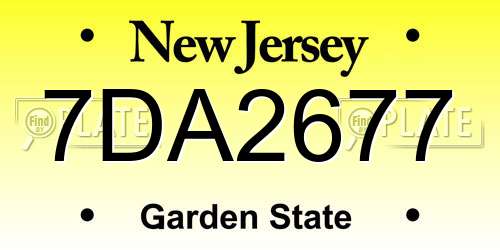 7DA2677 New Jersey License Plate