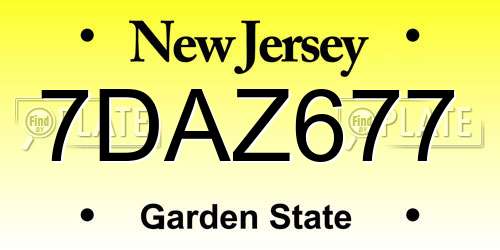 7DAZ677 New Jersey License Plate