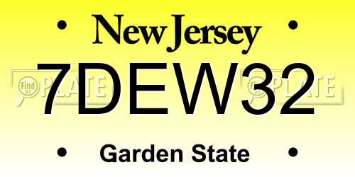 7DEW32 New Jersey License Plate