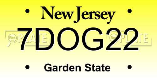 7DOG22 New Jersey License Plate