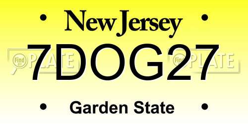 7DOG27 New Jersey License Plate