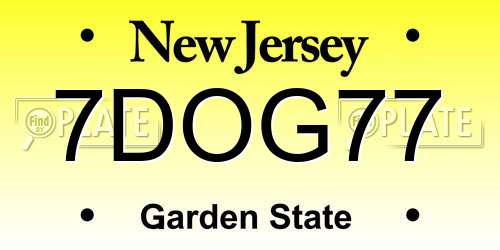 7DOG77 New Jersey License Plate