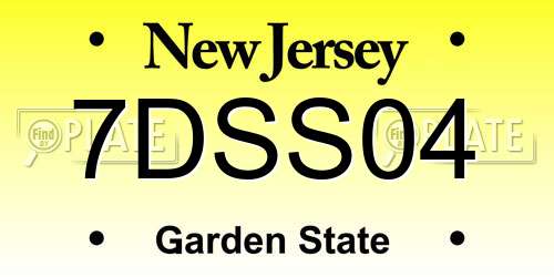 7DSS04 New Jersey License Plate