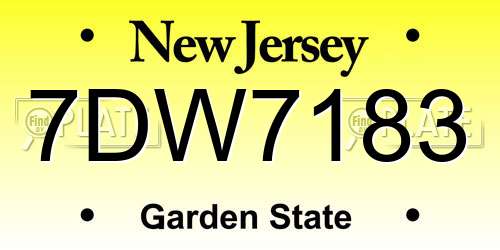 7DW7183 New Jersey License Plate