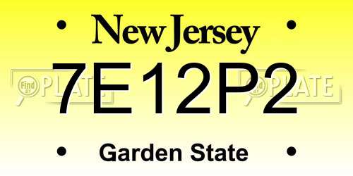 7E12P2 New Jersey License Plate
