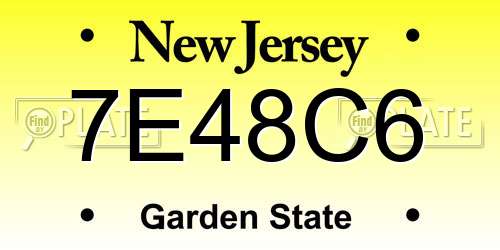 7E48C6 New Jersey License Plate