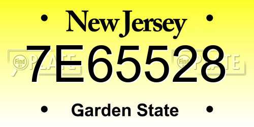 7E65528 New Jersey License Plate