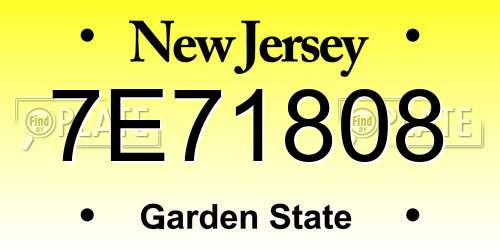 7E71808 New Jersey License Plate