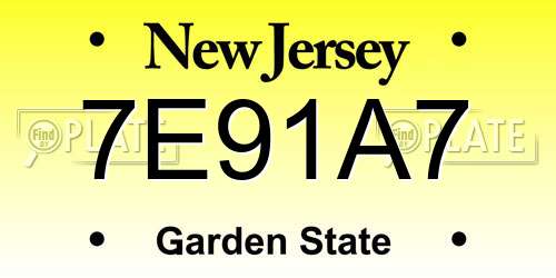 7E91A7 New Jersey License Plate