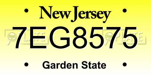 7EG8575 New Jersey License Plate