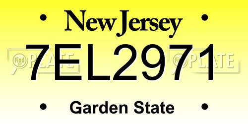 7EL2971 New Jersey License Plate