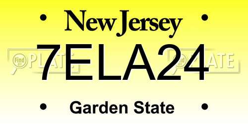 7ELA24 New Jersey License Plate