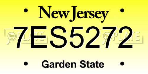 7ES5272 New Jersey License Plate