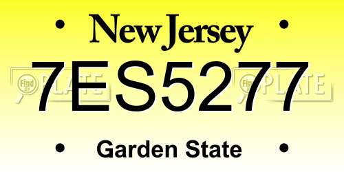 7ES5277 New Jersey License Plate