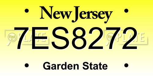 7ES8272 New Jersey License Plate
