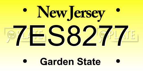 7ES8277 New Jersey License Plate