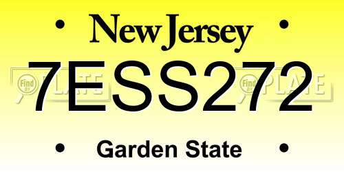 7ESS272 New Jersey License Plate