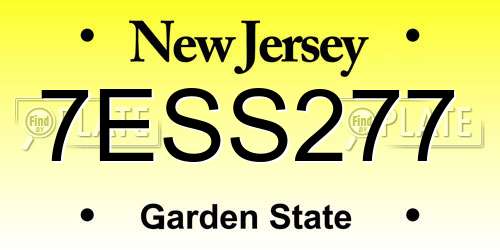 7ESS277 New Jersey License Plate