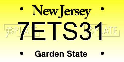7ETS31 New Jersey License Plate