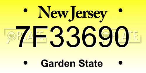 7F33690 New Jersey License Plate