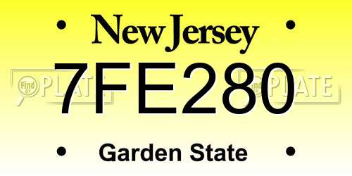 7FE280 New Jersey License Plate