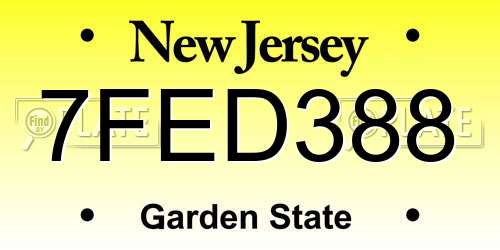 7FED388 New Jersey License Plate
