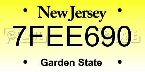 7FEE690 New Jersey License Plate