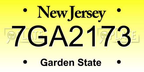 7GA2173 New Jersey License Plate