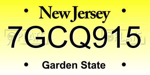 7GCQ915 New Jersey License Plate