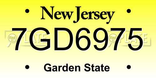 7GD6975 New Jersey License Plate