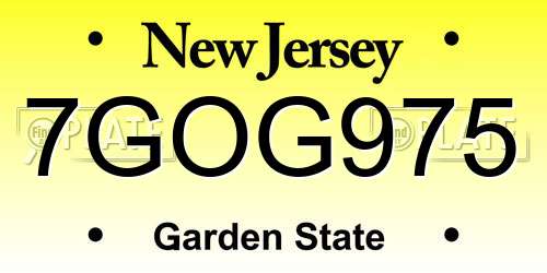 7GOG975 New Jersey License Plate