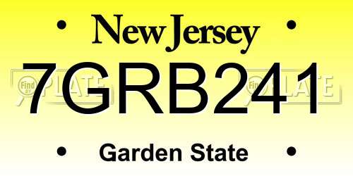 7GRB241 New Jersey License Plate