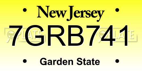 7GRB741 New Jersey License Plate