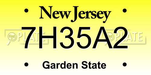 7H35A2 New Jersey License Plate