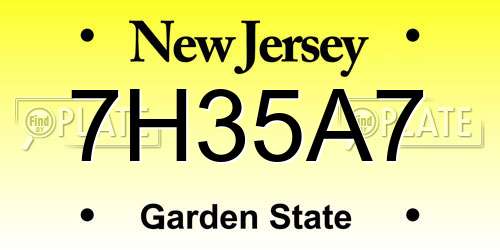 7H35A7 New Jersey License Plate