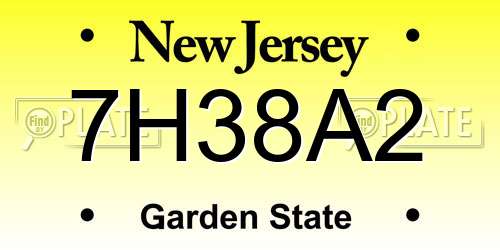 7H38A2 New Jersey License Plate