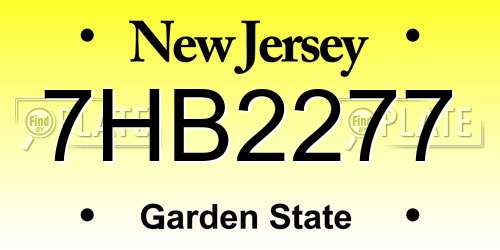 7HB2277 New Jersey License Plate