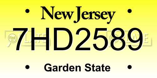 7HD2589 New Jersey License Plate