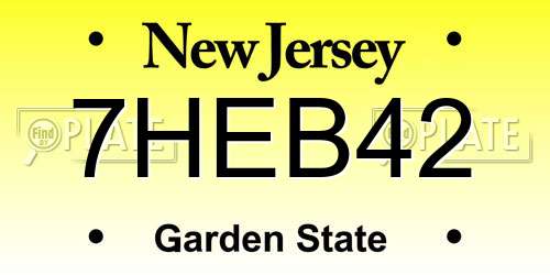 7HEB42 New Jersey License Plate
